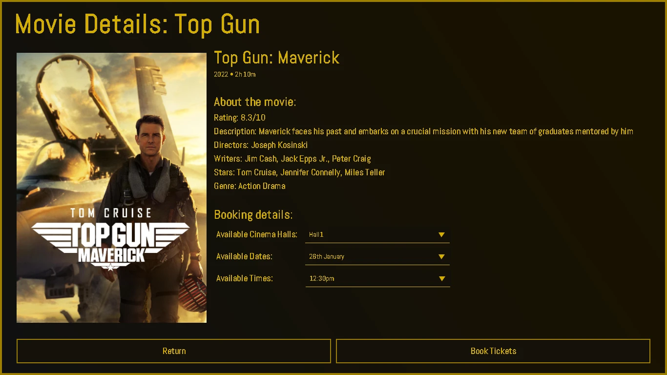 Screenshot of Showtime Hub